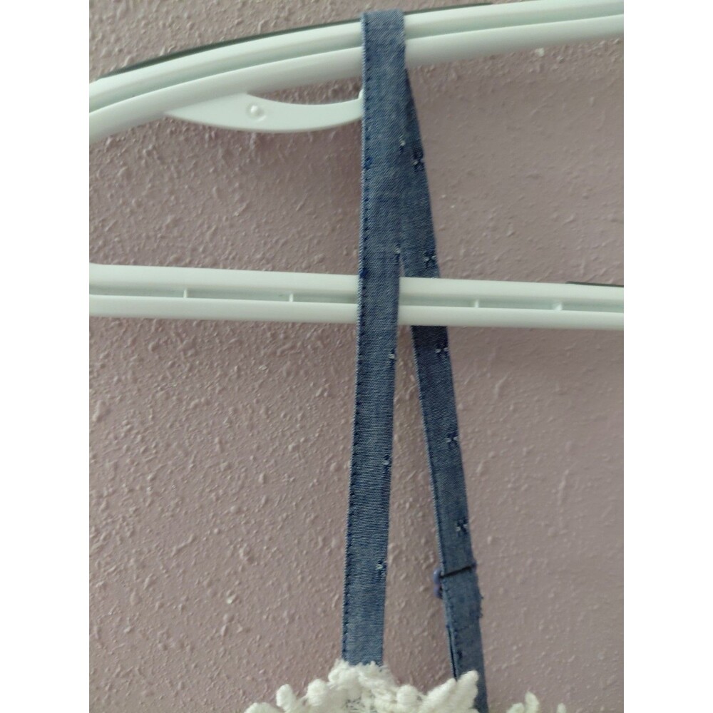 Sundance Chambray Lace Trim Adjustable Straps Tank Top Size Large - Picture 4 of 11